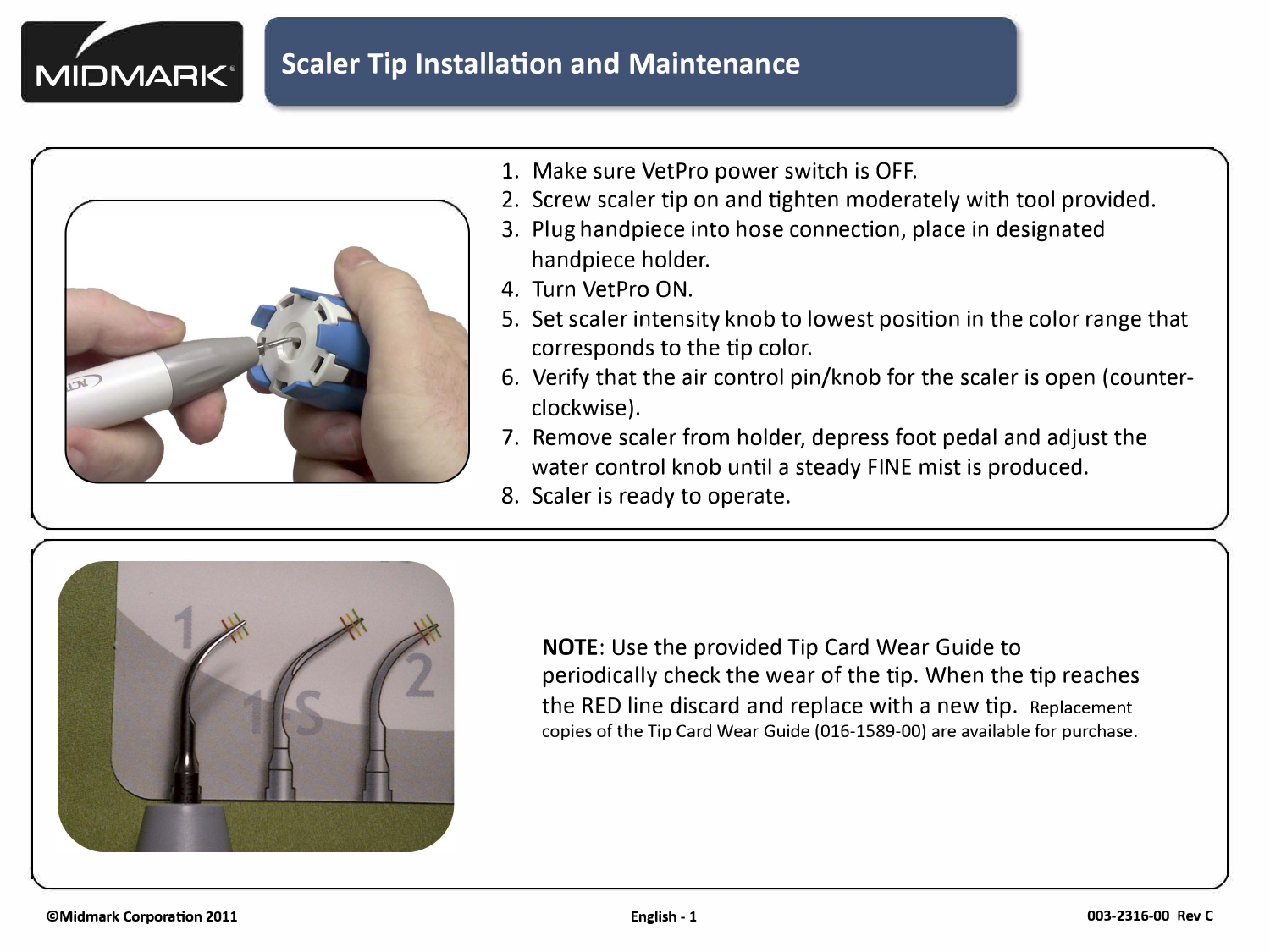 Midmark VetPro Instruments Installation Manual Manualzz