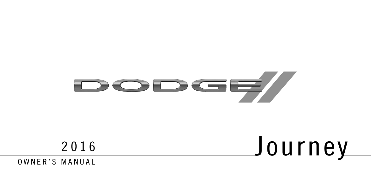 Dodge 2016 Journey suv Owner's Manual | Manualzz