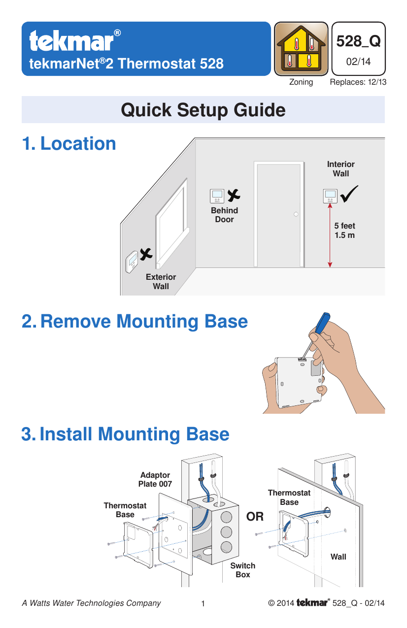 tekmar 2 Thermostat 528 , 528 User manual | Manualzz