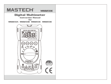 Mastech MS8233A User manual | Manualzz