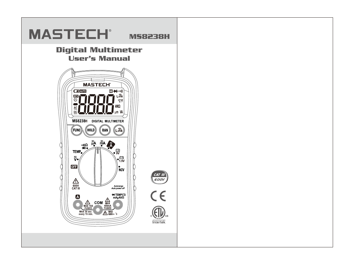 Mastech MS8238H User manual | Manualzz