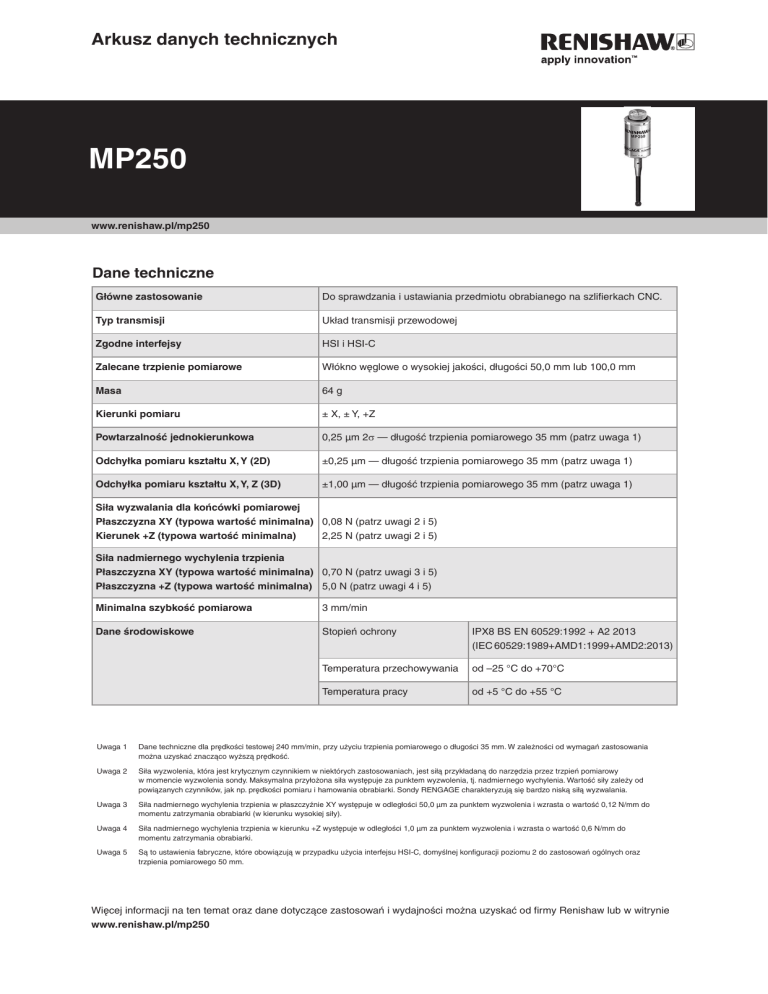 Renishaw MP250 User manual | Manualzz