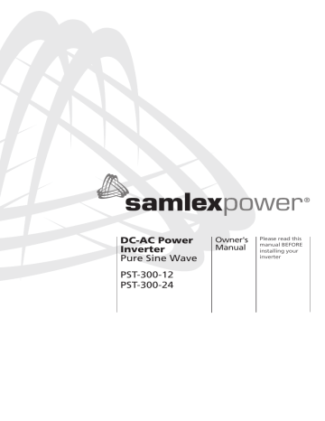 Samlexpower PST-300-24 300 Watt Pure Sine Wave Inverter Owner's Manual | Manualzz