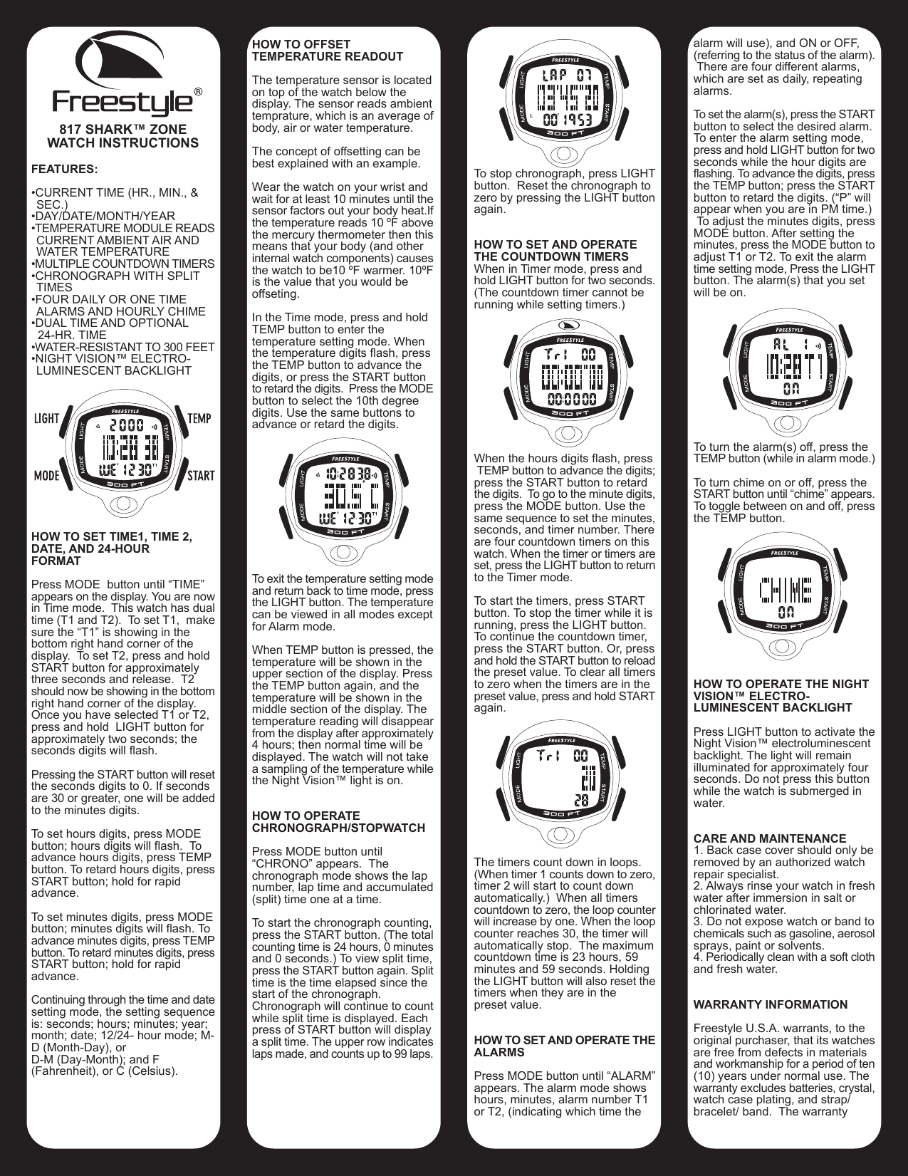 Shark discount watch instructions