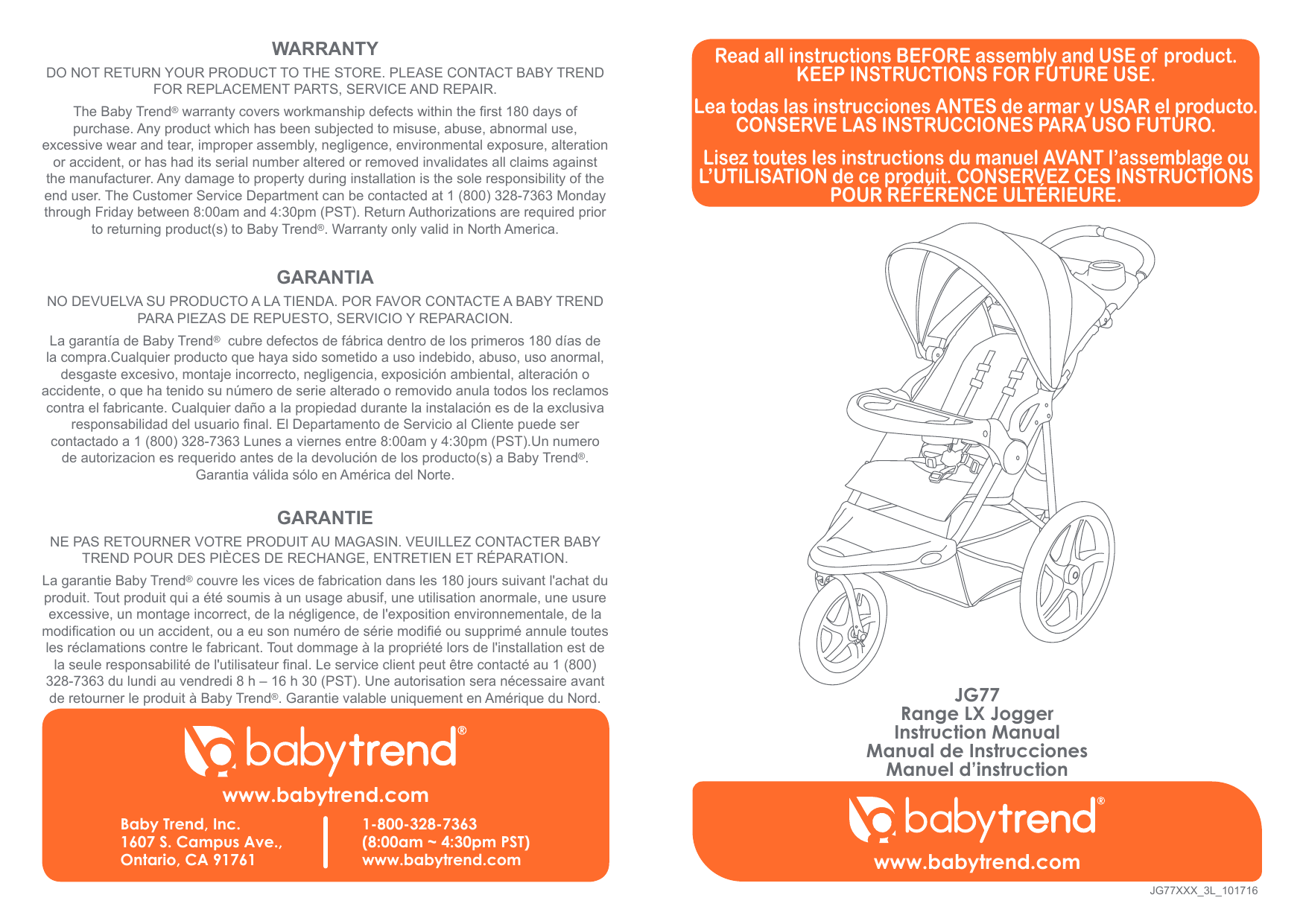 Baby trend outlet range lx stroller