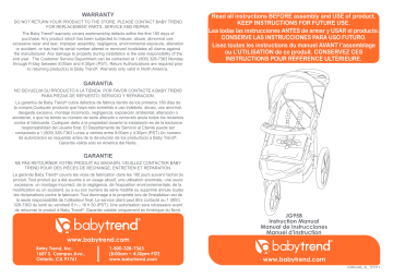 Baby trend xcel 2024 jogging stroller manual