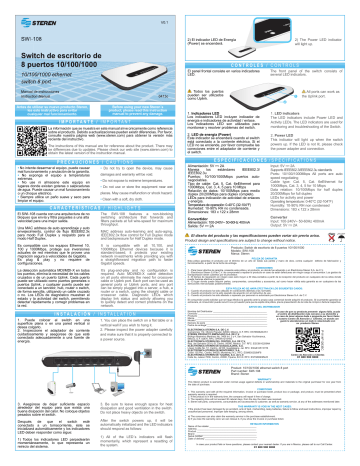 Switch Gigabit Ethernet de 8 puertos Steren Tienda en L