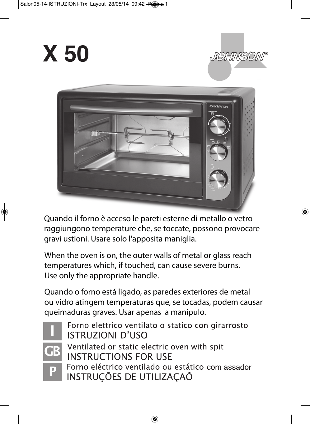 Johnson X50 Manuel utilisateur | Manualzz