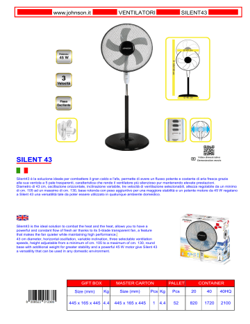 Ventilatore a colonna Johnson Silent 43