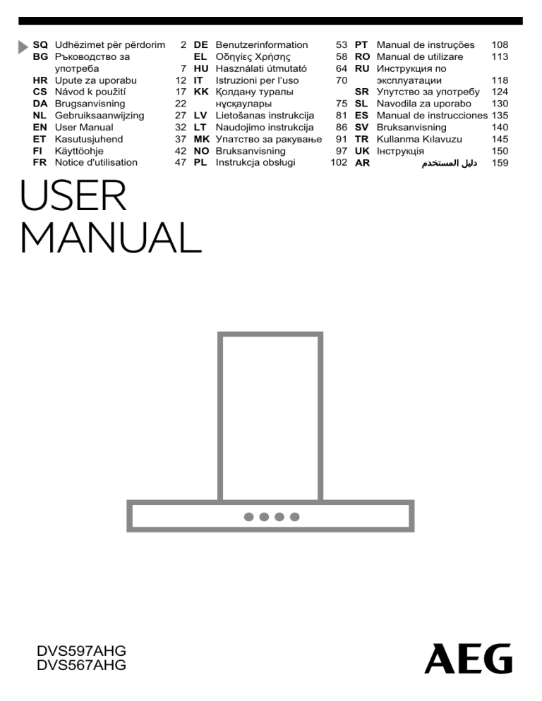 Aeg Dvs597ahg User Manual Manualzz