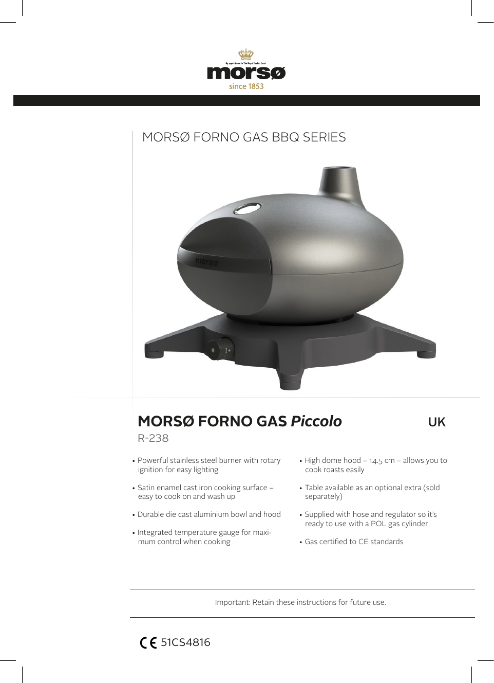 Morso Forno Gas Piccolo Instructions | Manualzz