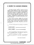 Carver 2807-riviera 1986 Owner's Guide