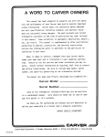 Carver 3207-aft-cabin Owner's Guide - 1984