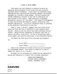 Carver 2667 1981 Owner's Guide