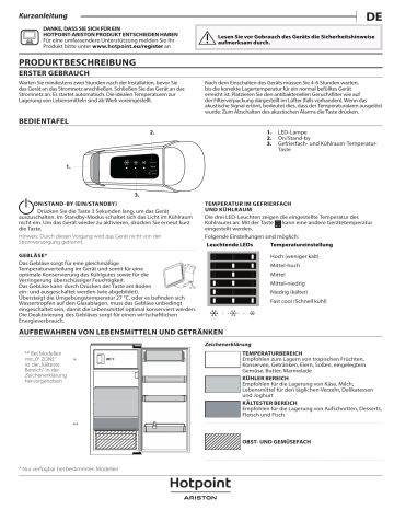 HOTPOINT/ARISTON S 12 A1 D/HA Benutzerhandbuch | Manualzz