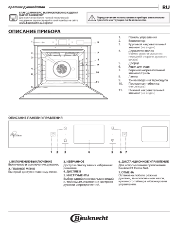 Духовой шкаф bauknecht инструкция