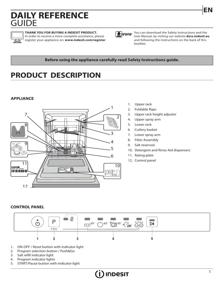 Indesit DIE2B19UK Full Size Integrated Dishwasher, DIE 2B19 UK, DIE ...