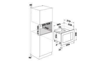 Whirlpool MF25G IX H Product technical drawing | Manualzz