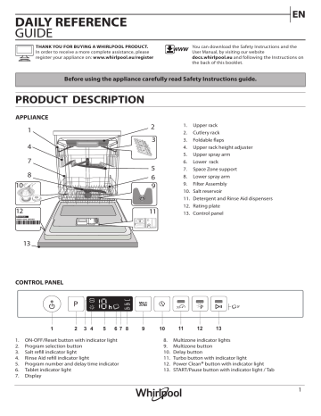 Whirlpool WI 7020 PEF Setup and user guide | Manualzz
