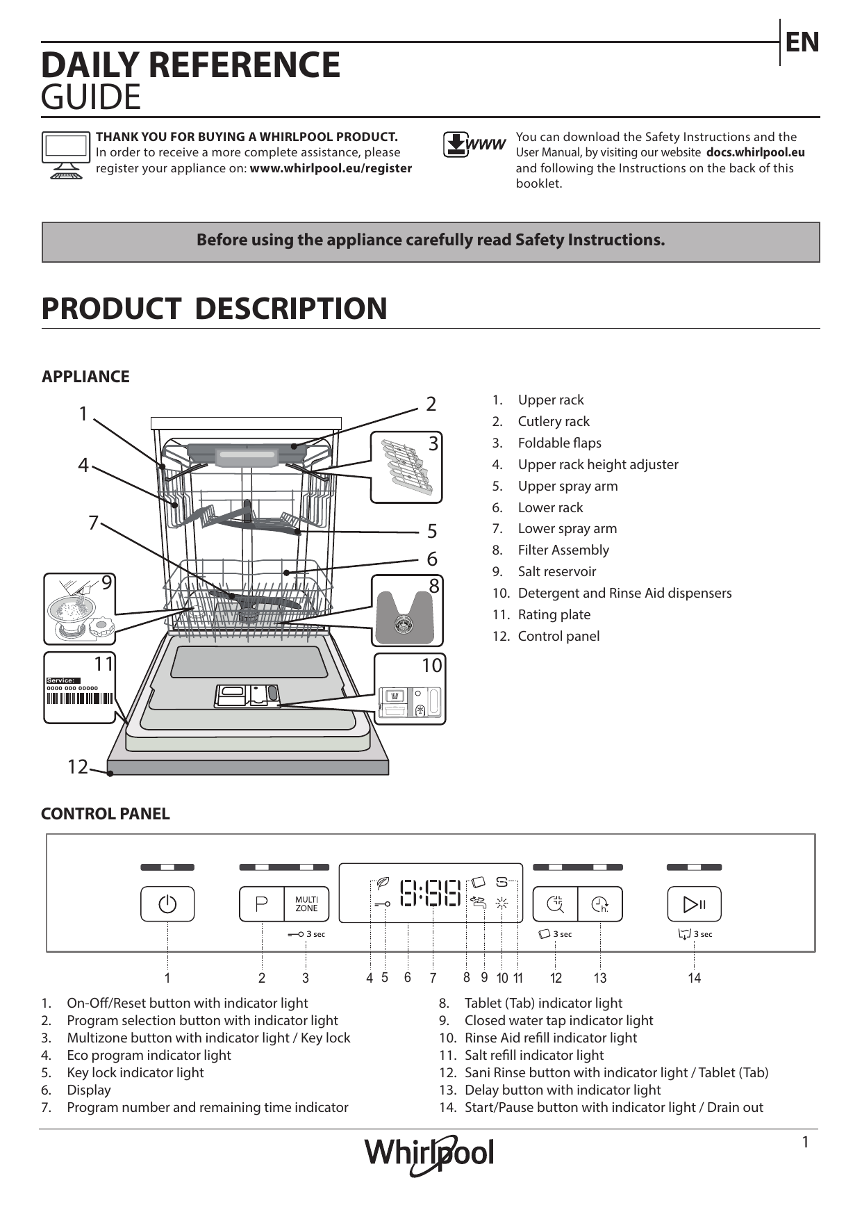 Whirlpool Wfc 3c26n F User Manual Manualzz