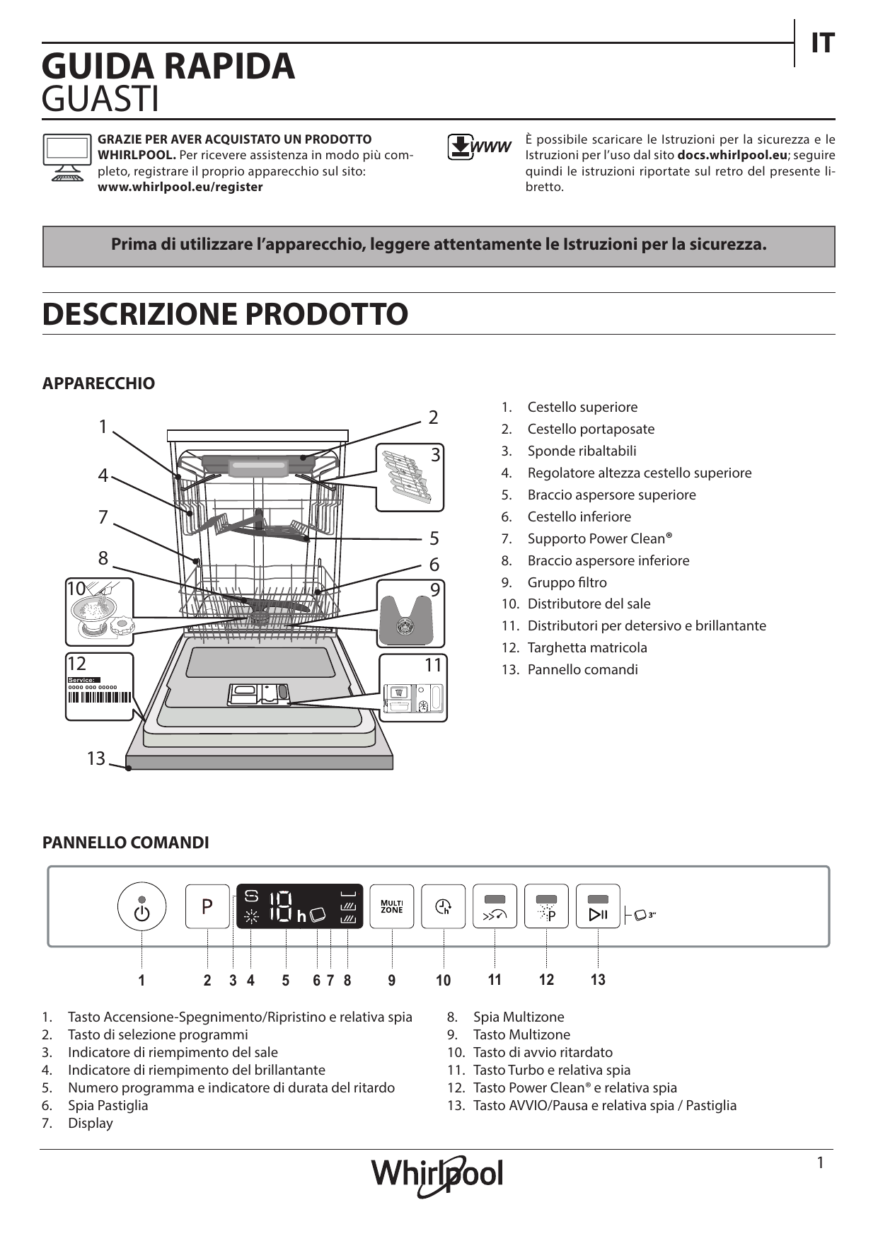 Whirlpool WIO 3O26 PL Guida utente | Manualzz