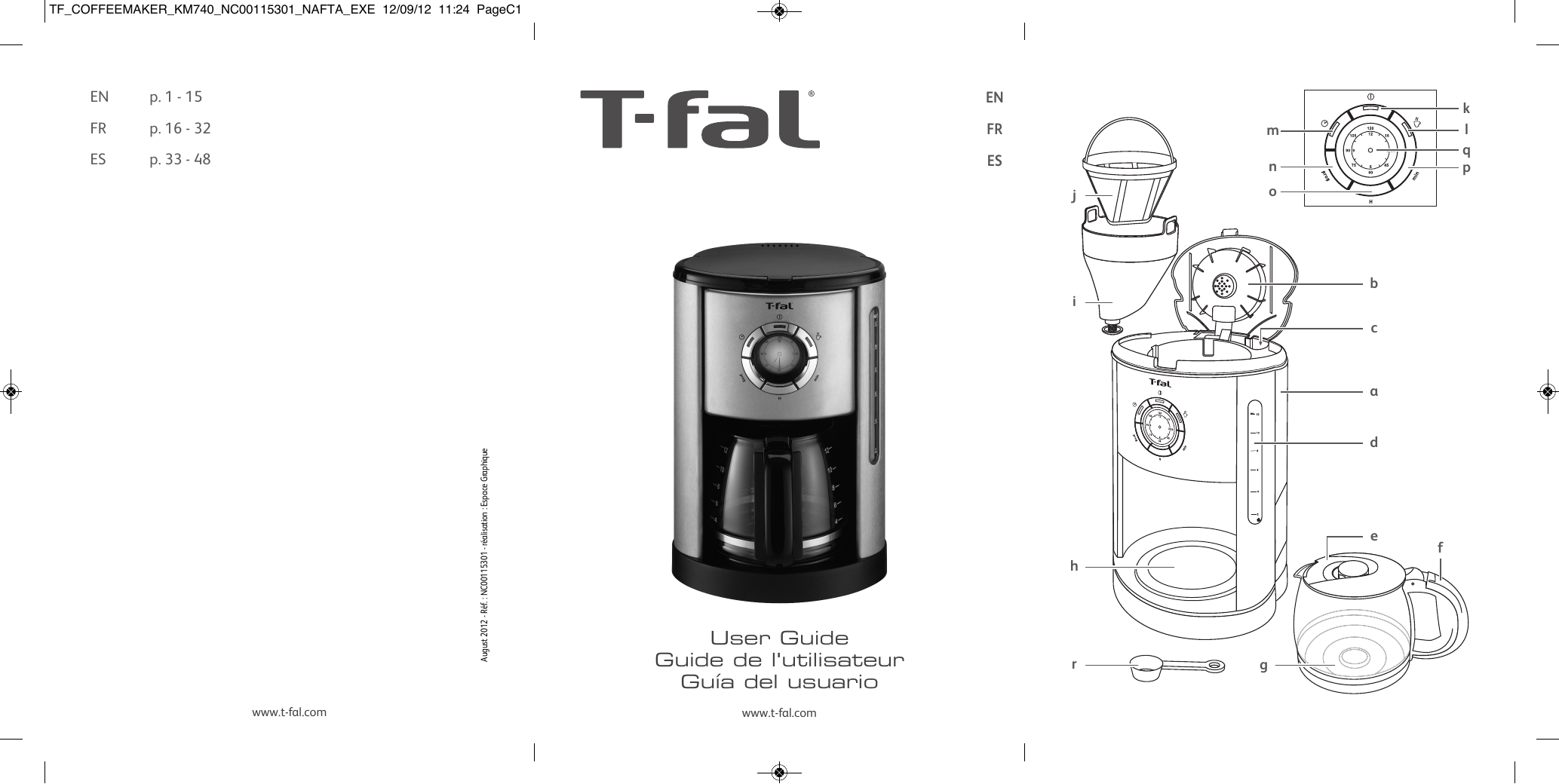 Tefal CM740DCA FCM 12C INOX Cafetière Notice | Manualzz