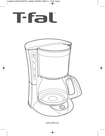 Tefal CM120850-1 CAFETERA BONJOUR T-FAL MAQUILA Filtro Manual de usuario |  Manualzz