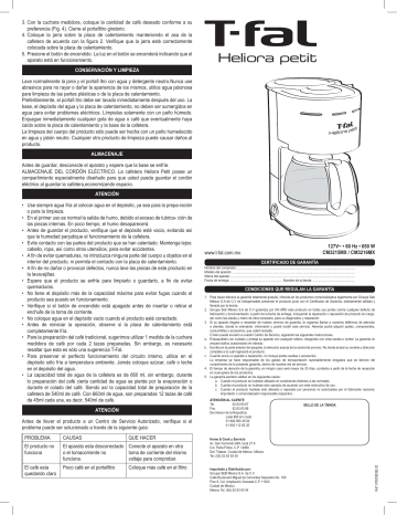 Cafetera T-fal Heliora Petit Negra 6 Tazas CM3218MX