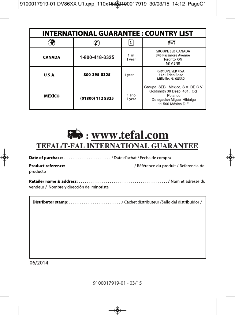 Tefal DV8630Q1 STEAM N PRESS 2IN1 Central de vapor Manual | Manualzz