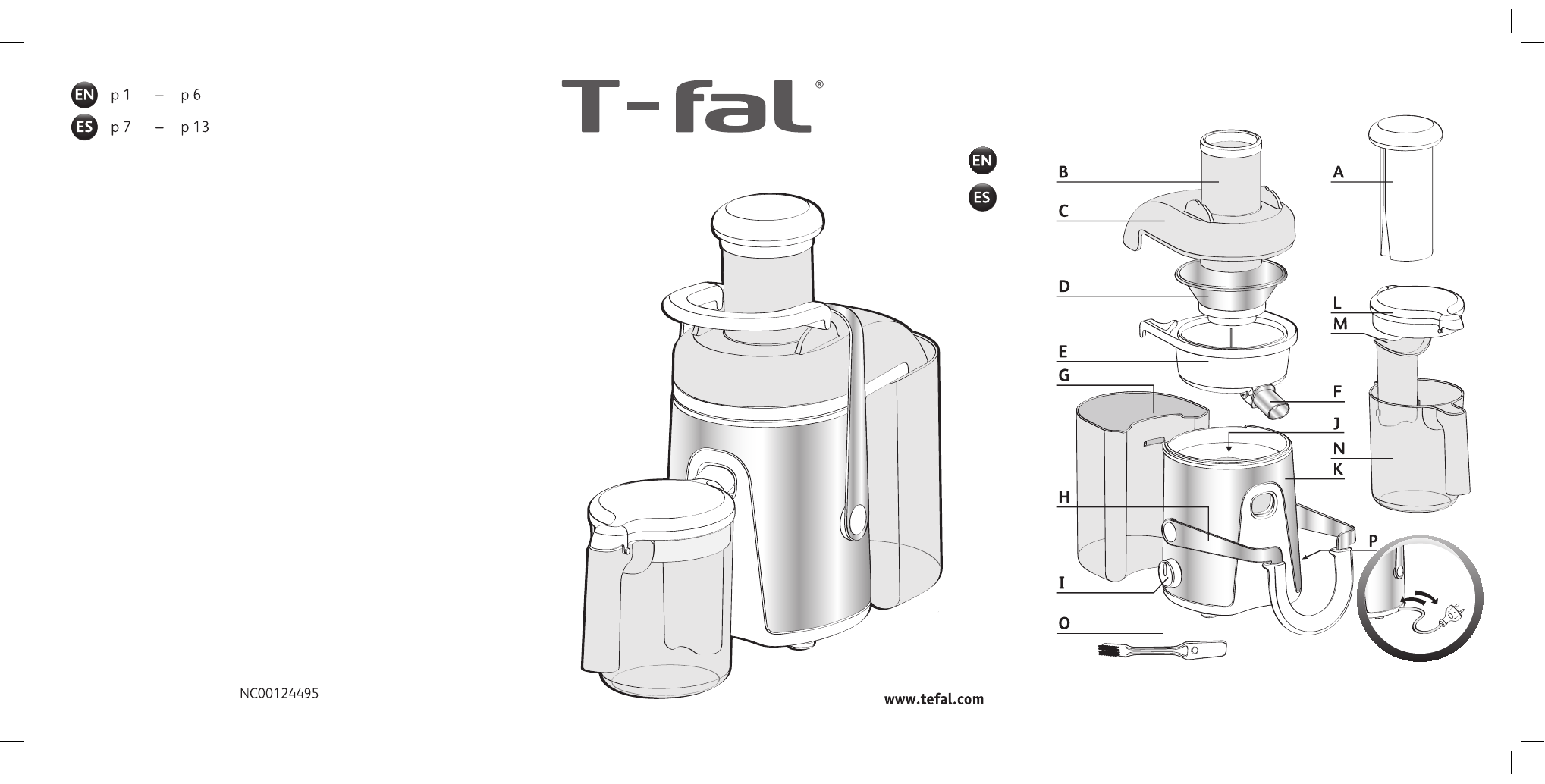 Tefal ZE585HMX EXTRACTOR DE JUGOS EASY FRUIT METAL T-Fal Exprimidor /  extractor Manual | Manualzz