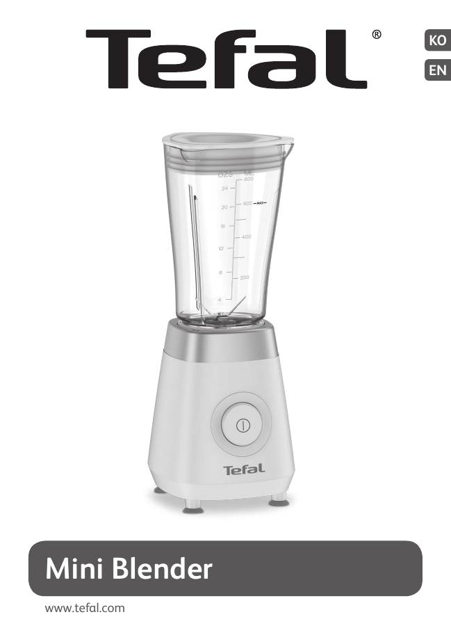 Tefal BL1K01KR Refresh mini blender Blender & Smoothie maker Manual Manualzz