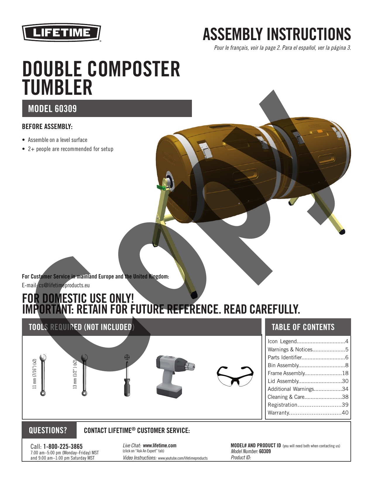 Lifetime 60309 Owner's manual Manualzz