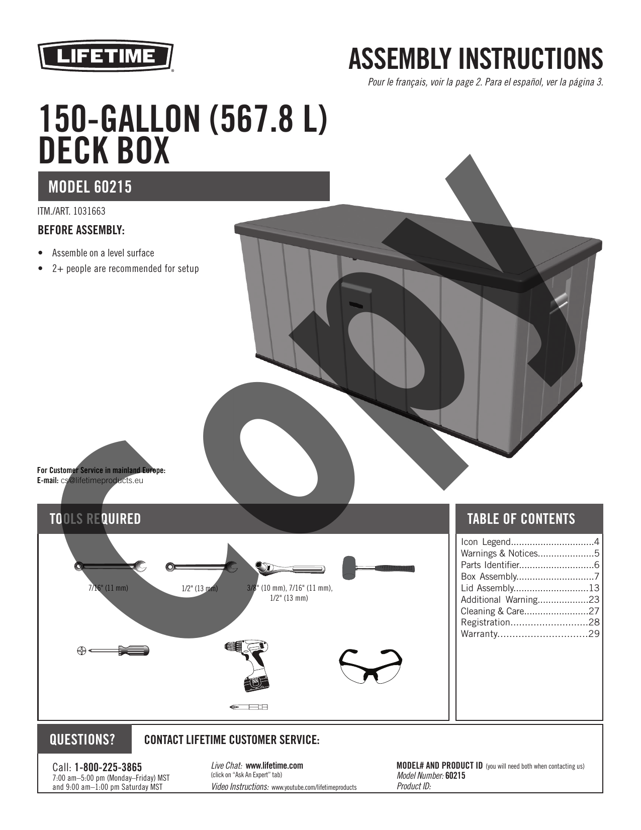 Lifetime 60215 Owner's manual Manualzz