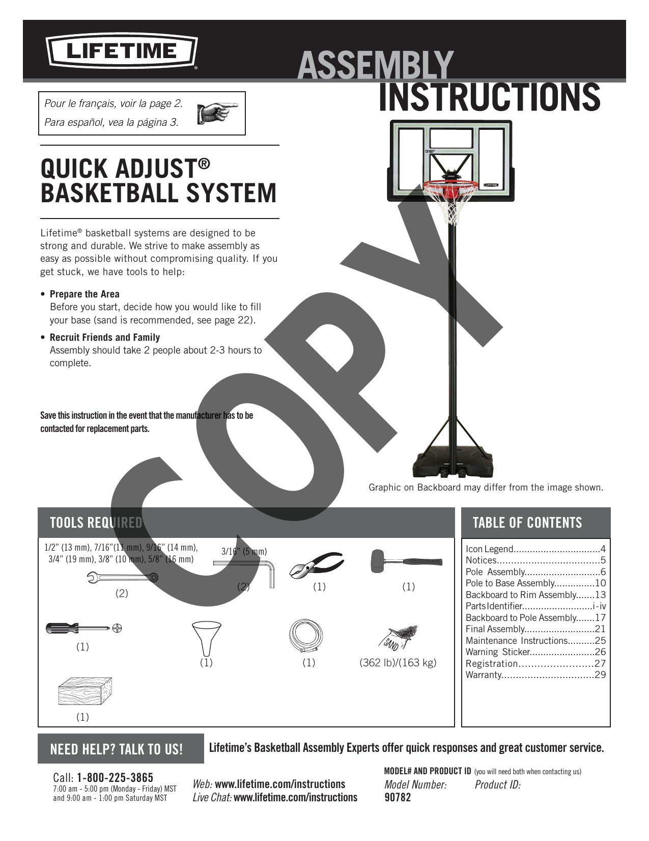 Owners Manual Assembly Spalding Basketball Hoop Instructions