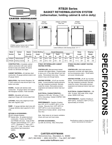 Carter-Hoffmann RTB281 General Manual | Manualzz