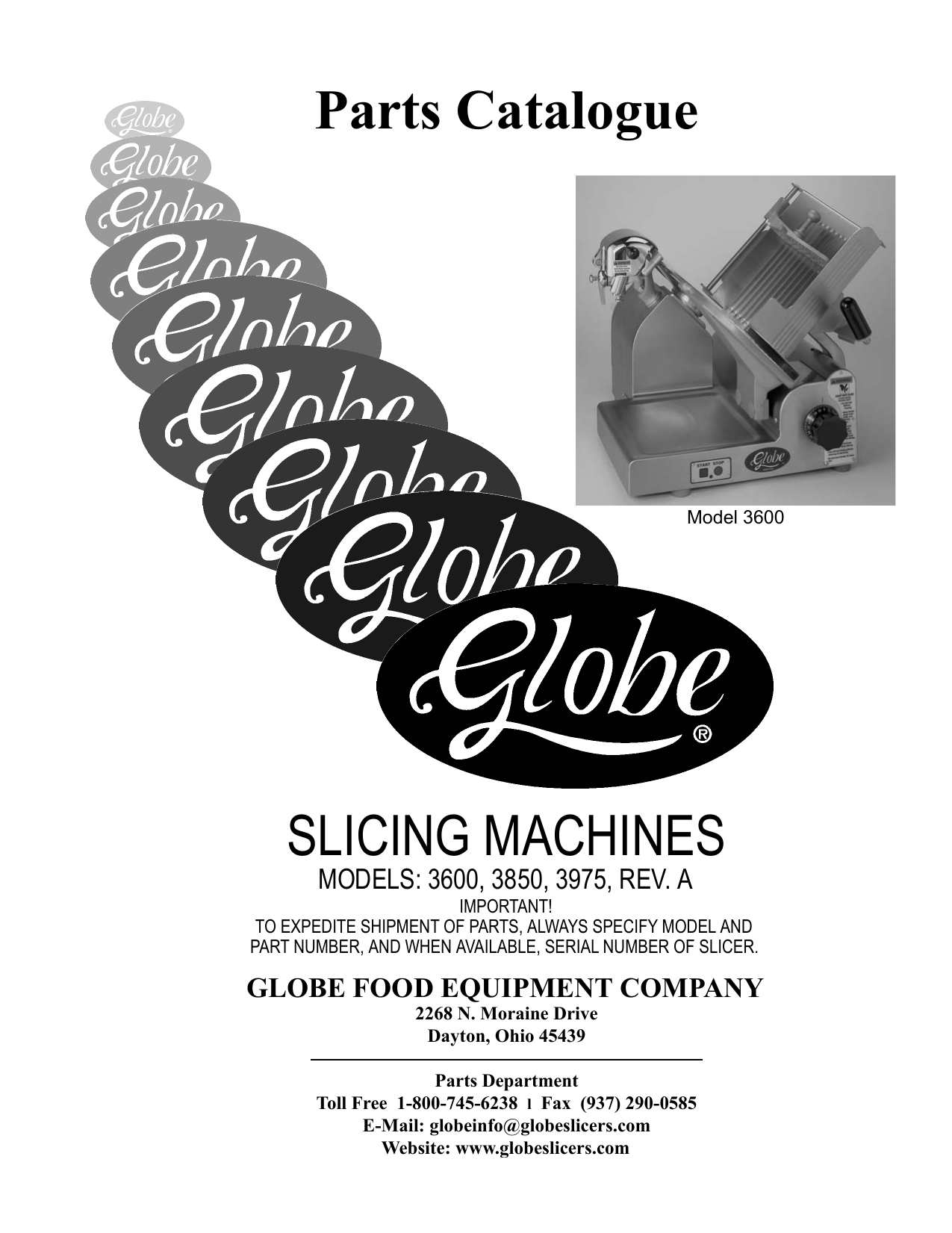 Globe Food Equipment 3600 Part Manual Manualzz
