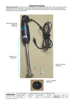 Hamilton Beach Hmi User Manual Operation Manual