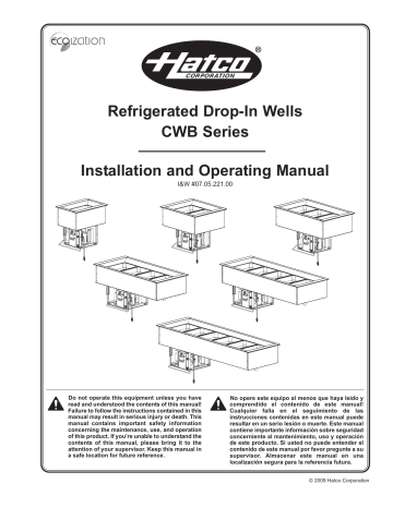 Hatco CWB-1 Operation Manual | Manualzz