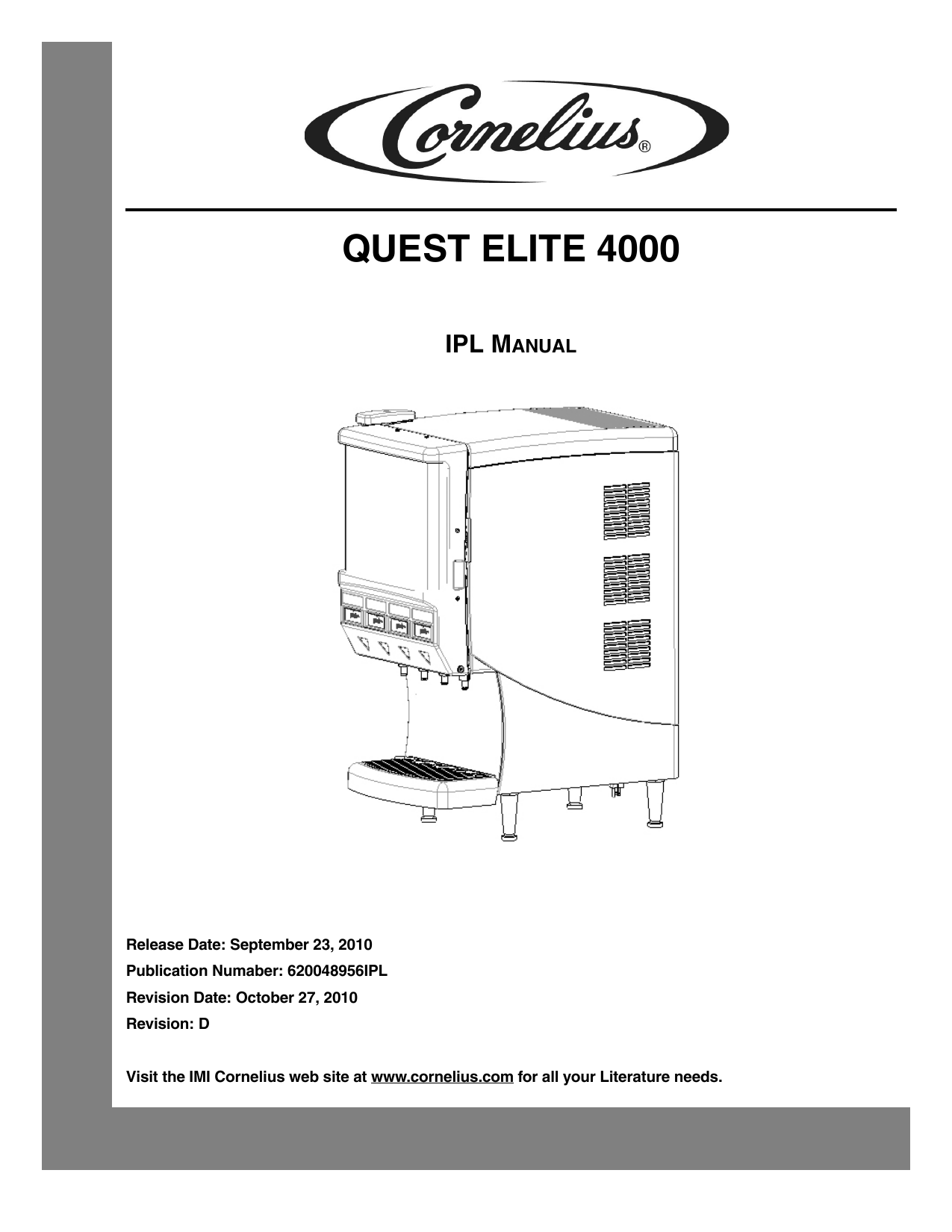 IMI Cornelius, Inc. QUEST ELITE 4000 Part Manual Manualzz