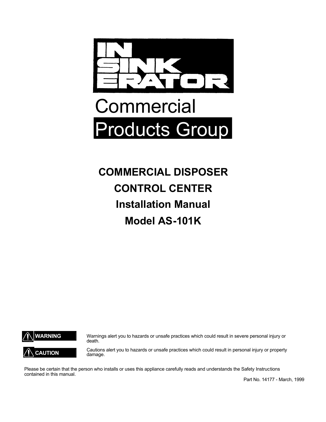 In-Sink-Erator AS-101K-4 Service Manual | Manualzz