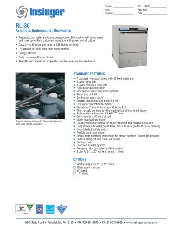 Insinger RL-30 General Manual | Manualzz