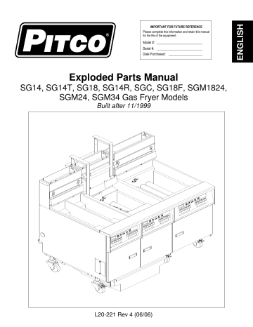 Pitco Frialator SGM34 Part Manual | Manualzz