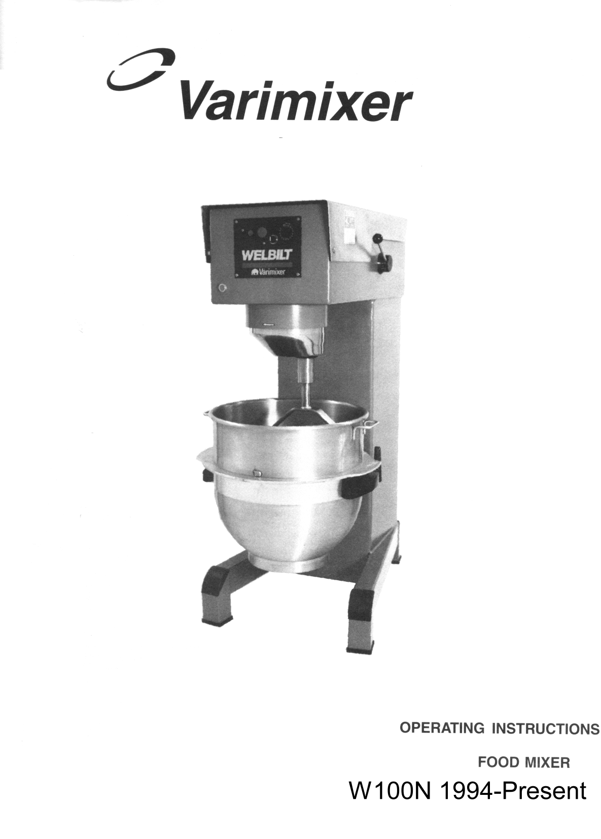 Varimixer W100-3 User manual | Manualzz