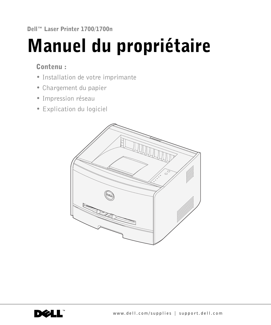 Dell 1700/n Mono Laser Printer printers accessory Manuel du propriétaire Manualzz