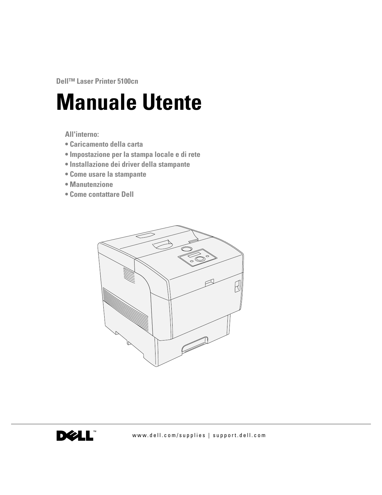 Dell 5100cn Color Laser Printer printers accessory Guida utente Manualzz