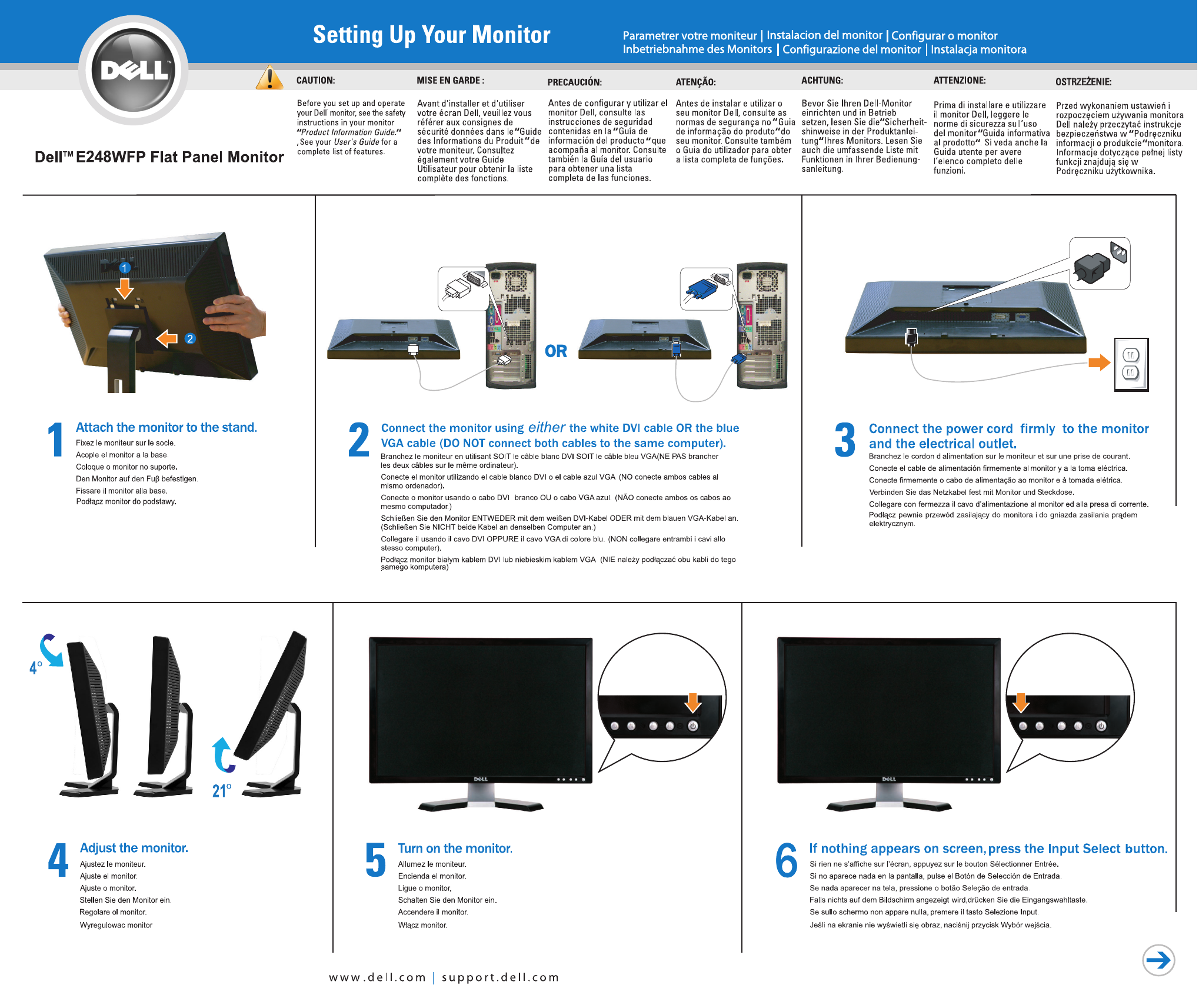 instructions for the dell e207wfp