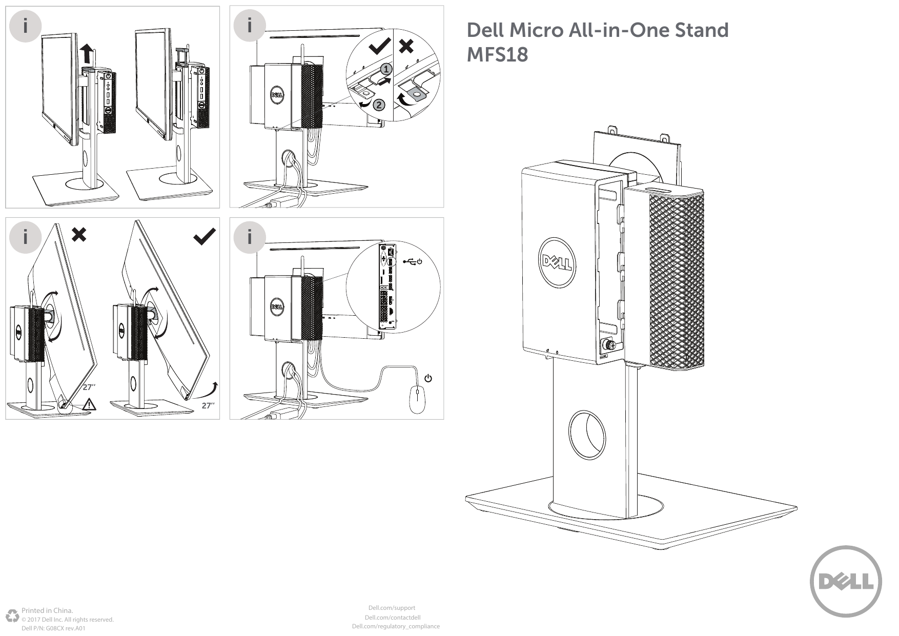Dell Micro All-in-One Stand MFS18 electronics accessory Quick Start Guide |  Manualzz