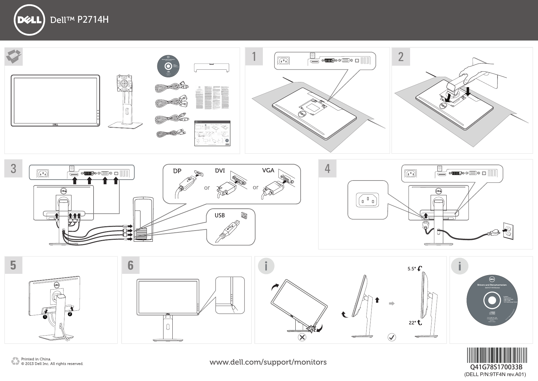 Dell P2714H electronics accessory Quick Start Guide | Manualzz