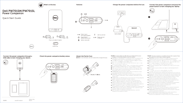 Dell Portable Power Companion (18000mAh) PW7015L electronics accessory Quick Start Guide | Manualzz