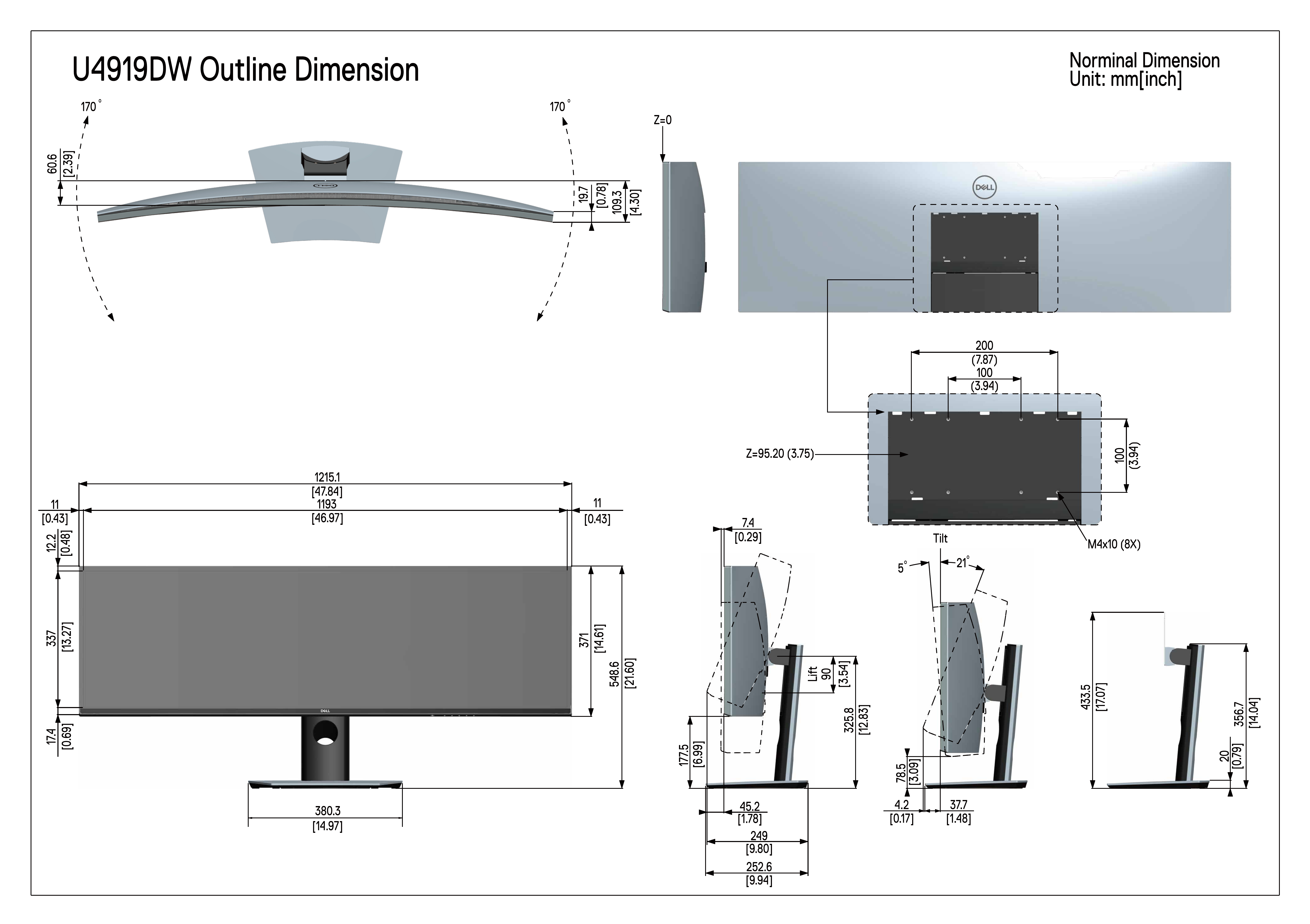 dell u4919dw dimensions